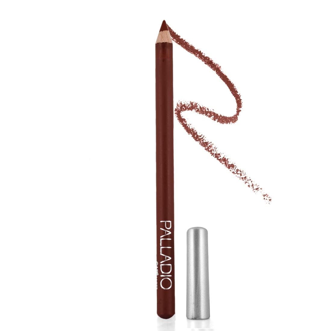 Palladio Lip Liner Pencil, Wooden, Firm yet Smooth, Contour and Line with Ease, Perfectly Outlined Lips, Comfortable, Hydrating, Moisturizing, Rich Pigmented Color, Long Lasting, Aubergine