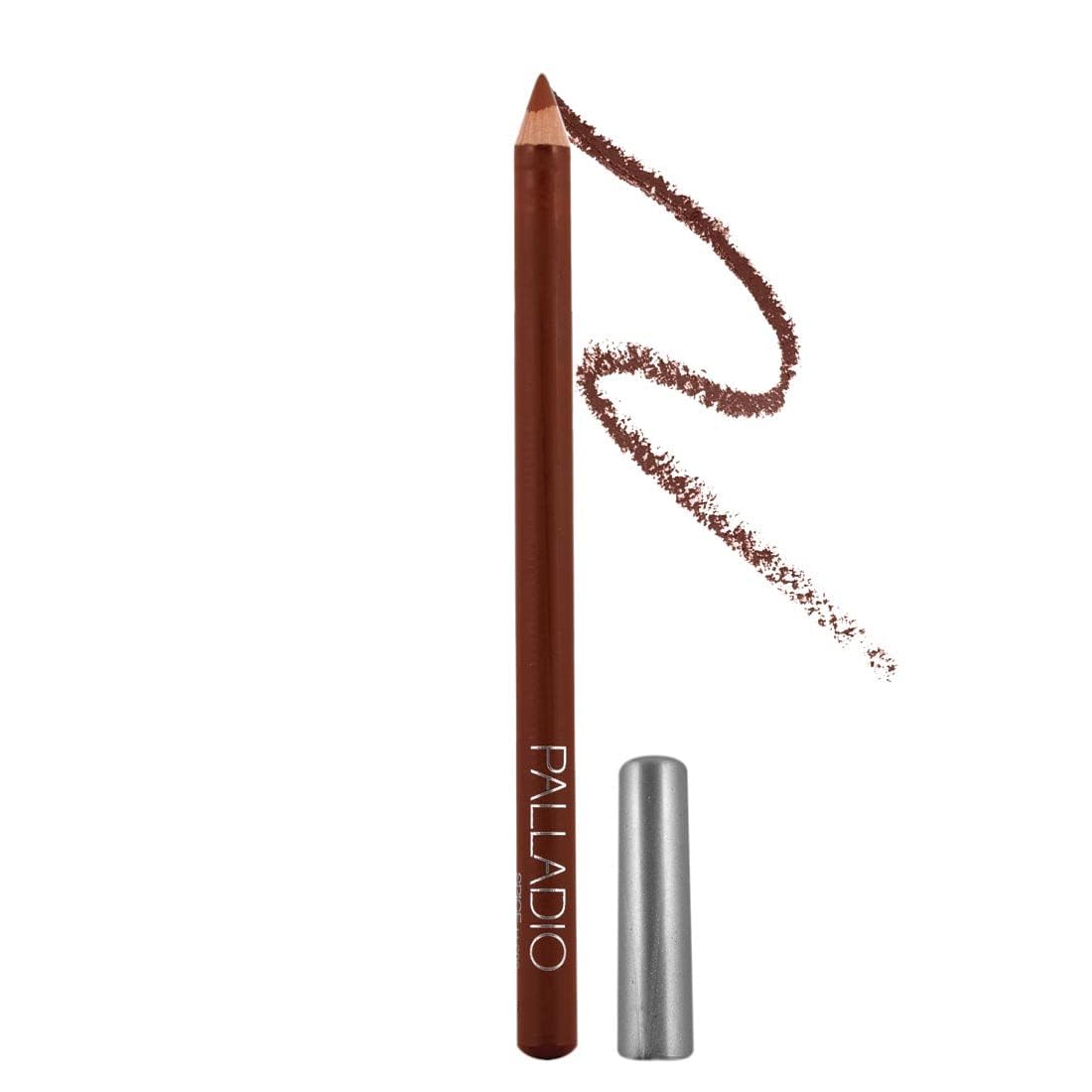 Palladio Lip Liner Pencil, Wooden, Firm yet Smooth, Contour and Line with Ease, Perfectly Outlined Lips, Comfortable, Hydrating, Moisturizing, Rich Pigmented Color, Long Lasting, Aubergine