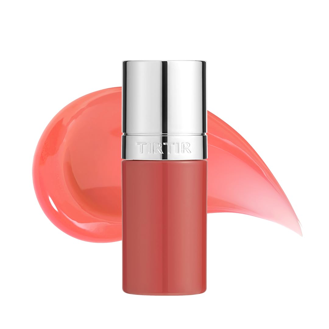 TIRTIR Glow Pop Tinted Lip Oil #06 Glaze Fudge | Korean makeup, Weightless Glossy Lip Tint Stain, Hydrating&Long Lasting, 74% Moisturizing Oil base Lip skincare, Nourishing Essence Lip Care, 0.15 Oz