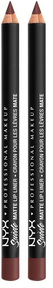 NYX PROFESSIONAL MAKEUP Suede Matte Lip Liner, Velvety-Smooth, Long-Lasting Formula For A Defined Lip Makeup Look - Cold Brew (Brown)