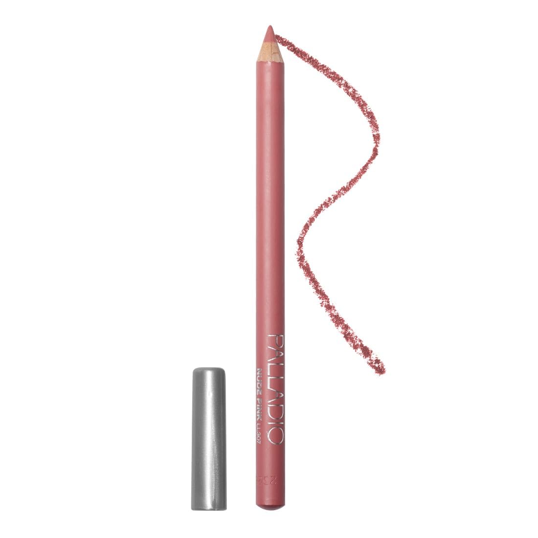 Palladio Lip Liner Pencil, Wooden, Firm yet Smooth, Contour and Line with Ease, Perfectly Outlined Lips, Comfortable, Hydrating, Moisturizing, Rich Pigmented Color, Long Lasting, Aubergine