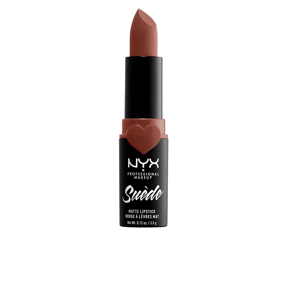 NYX PROFESSIONAL MAKEUP Suede Matte Lipstick, Vegan Formula - Free Spirit (Medium Nude with Pink)