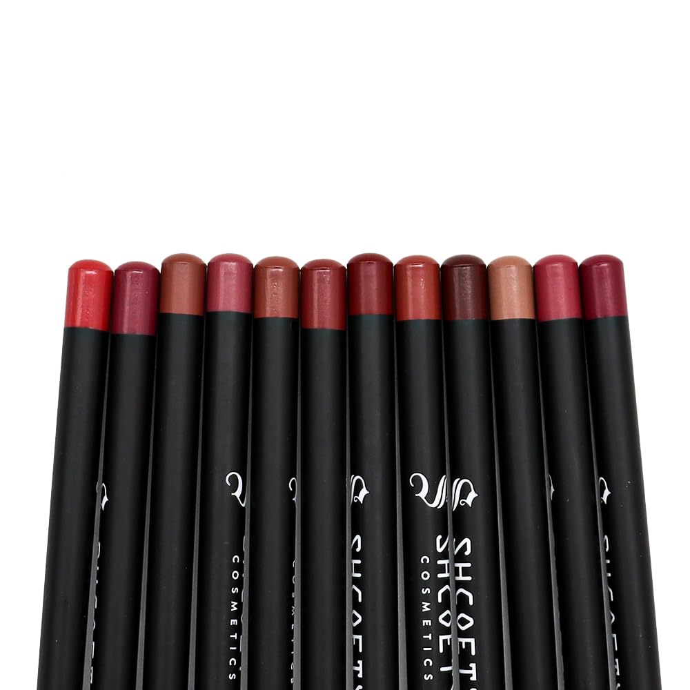 12 Colors Matte Lip Liner Set Long Lasting Waterproof Lip Liner Pencil Matte Velvet Lipstick Set Natural Soft High Pigmented Lip Makeup