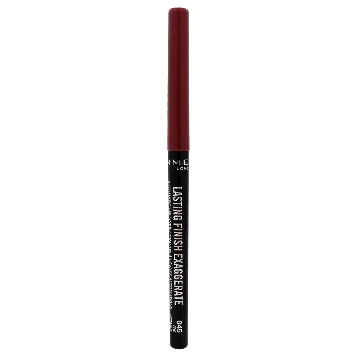 Rimmel Lasting Finish Exaggerate Automatic Lip Liner - Rich, Smooth Formula for Long Lasting Lip Looks - 45 Epic Burgundy, .01oz