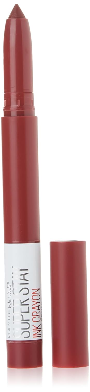 Maybelline Super Stay Ink Crayon Lipstick Makeup, Precision Tip Matte Lip Crayon with Built-in Sharpener, Longwear Up To 8Hrs, Lead The Way, Pink Beige, 1 Count