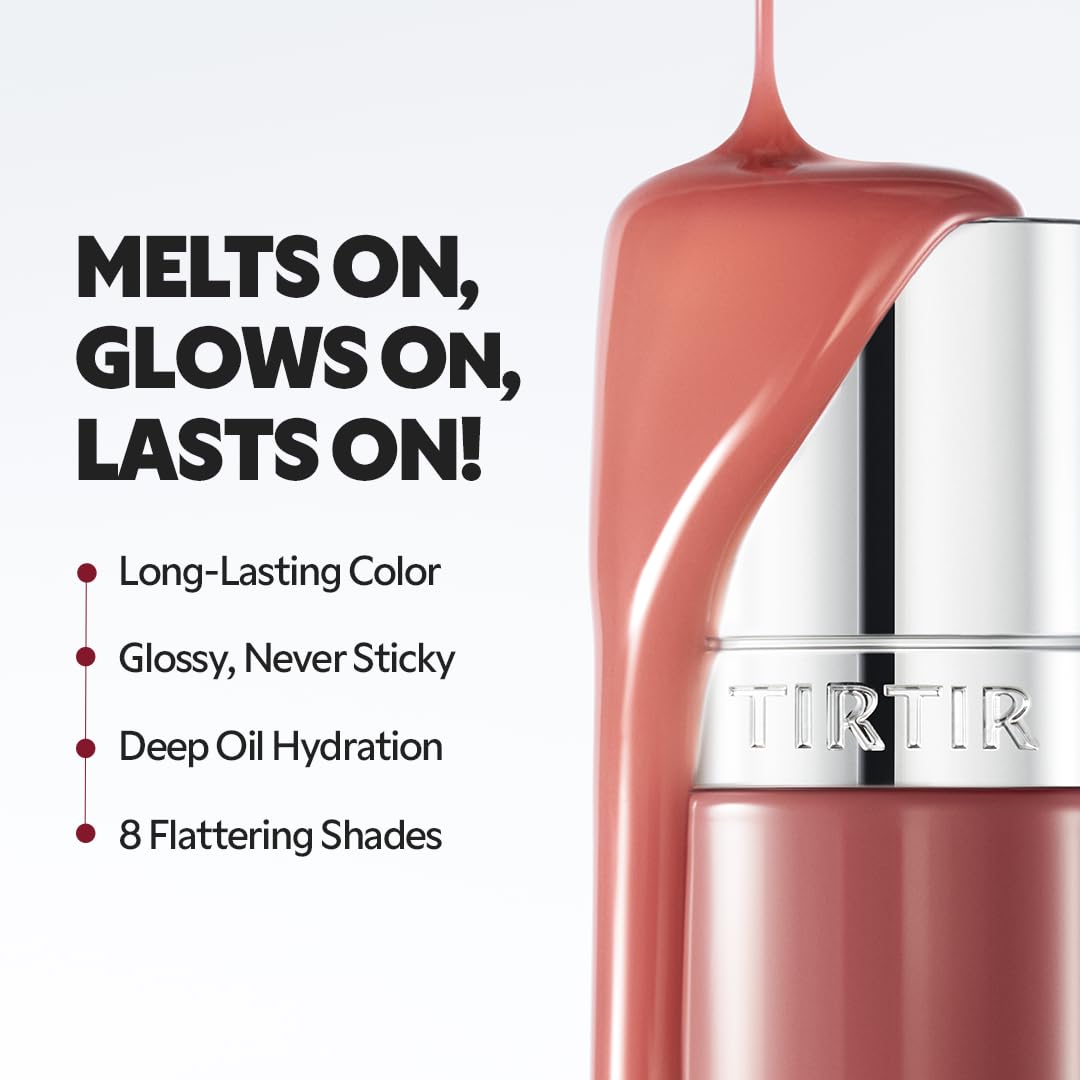 TIRTIR Glow Pop Tinted Lip Oil #06 Glaze Fudge | Korean makeup, Weightless Glossy Lip Tint Stain, Hydrating&Long Lasting, 74% Moisturizing Oil base Lip skincare, Nourishing Essence Lip Care, 0.15 Oz