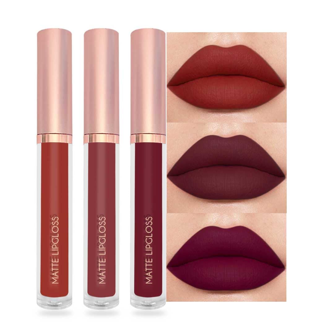 6Pcs Matte Liquid Lipstick Set, Waterproof Non Stick Cup Lip Gloss (Set A)