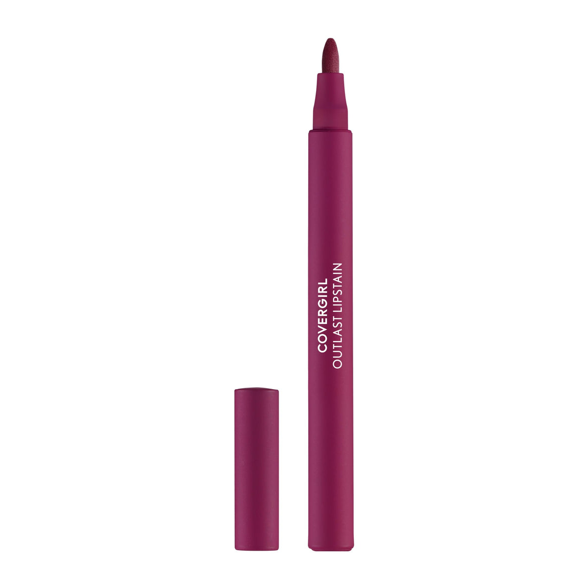 Covergirl Outlast Lipstain, 45 Brazen Raisin, Smooth Application, Precise Pen-Like Tip, Transfer-Proof, Satin Stained Finish, Vegan Formula, 0.06oz