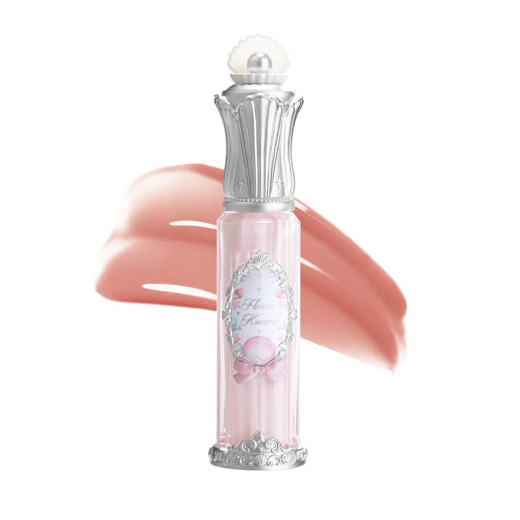 Flower Knows Shell's Jewel Nourishing Lip Glaze, Iridescent Shimmery Clear