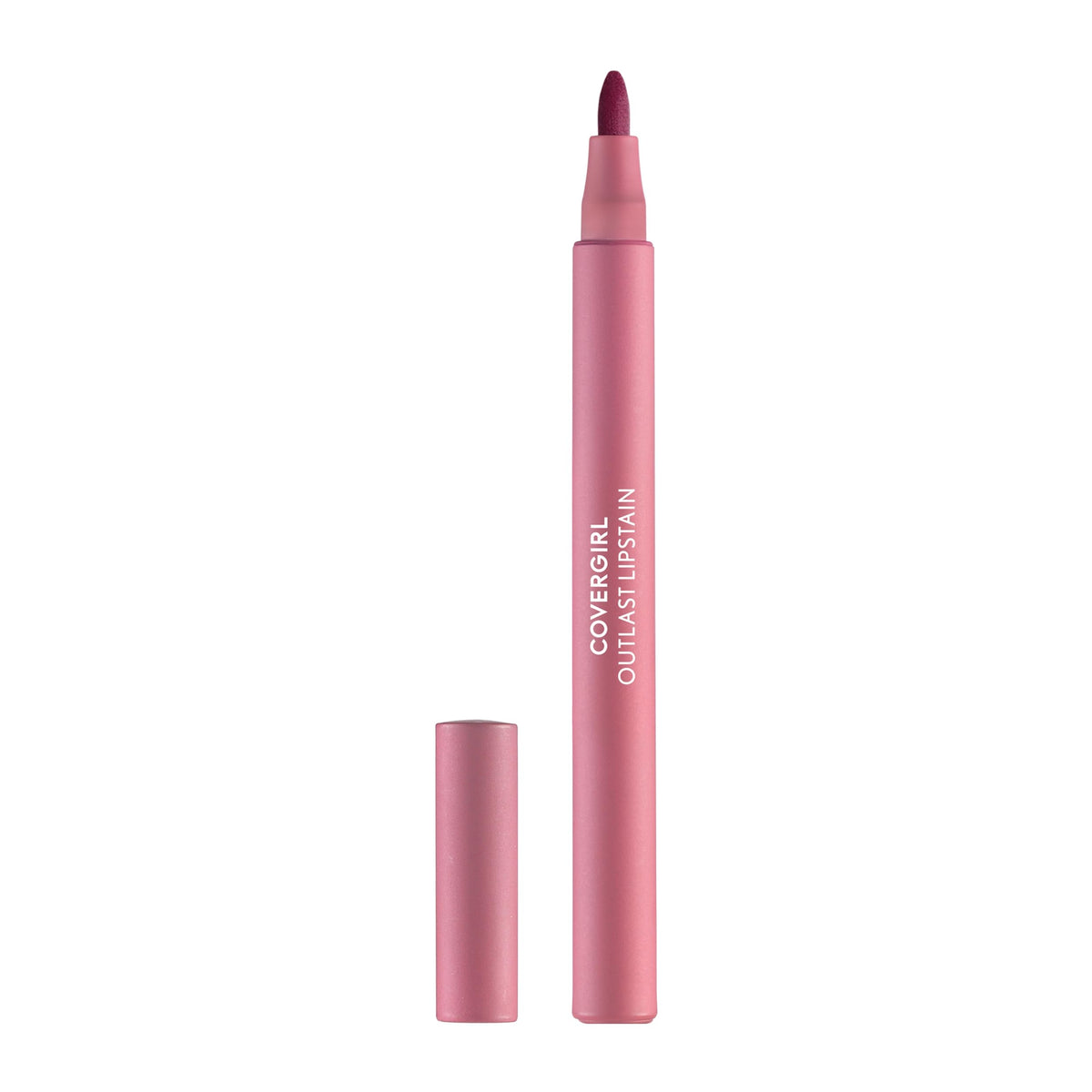 Covergirl Outlast Lipstain, 45 Brazen Raisin, Smooth Application, Precise Pen-Like Tip, Transfer-Proof, Satin Stained Finish, Vegan Formula, 0.06oz
