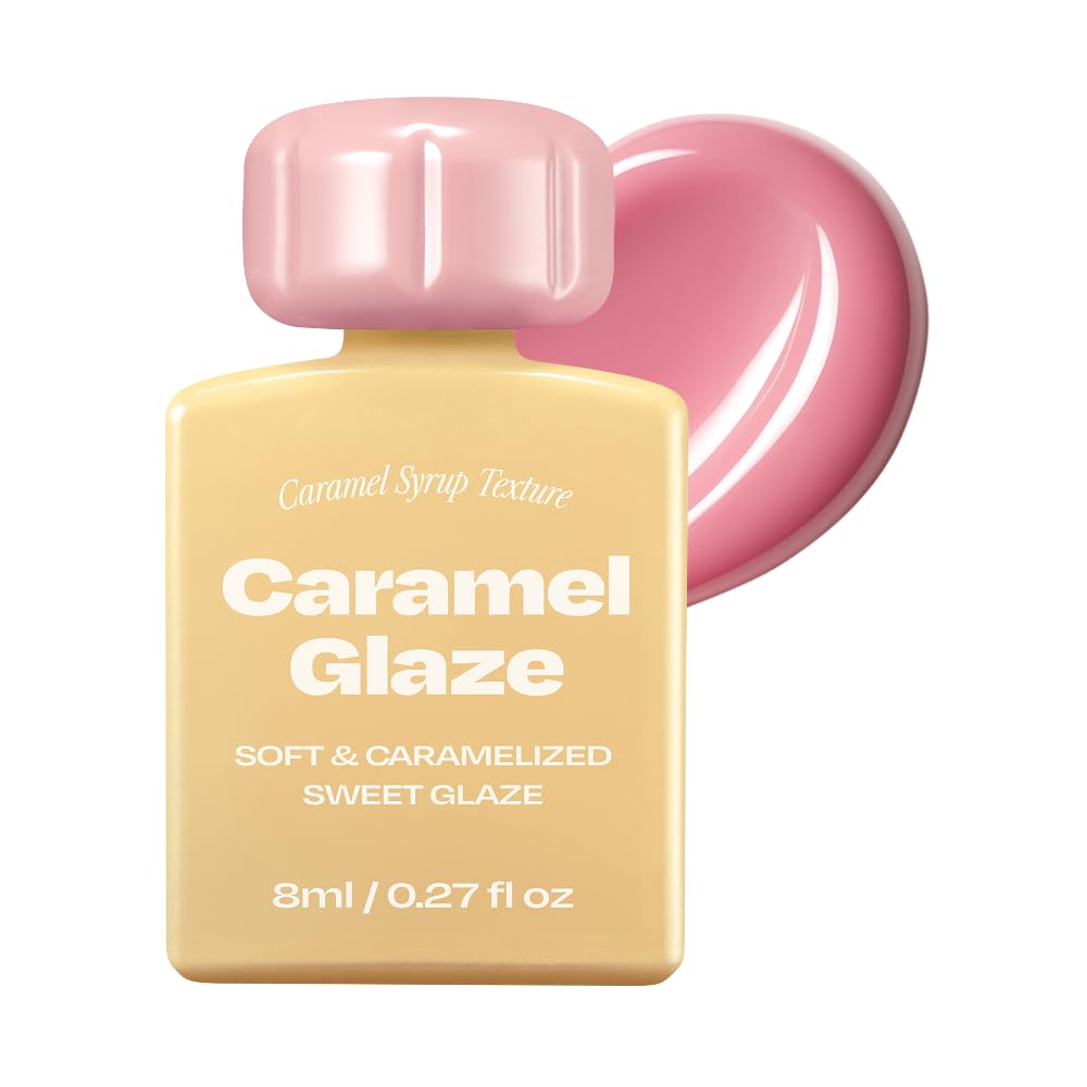 Lip Potion Caramel Glaze Tint | K-Beauty Full-Coverage High-Gloss Lip Tint | Syrupy Shine, Non-Sticky & Long-Lasting | 10 Shades (No.3 Salted Pink)