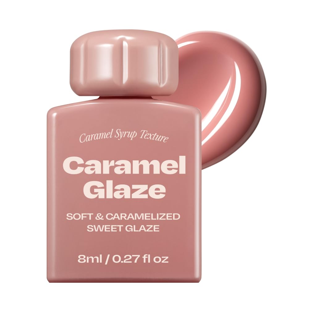 Lip Potion Caramel Glaze Tint | K-Beauty Full-Coverage High-Gloss Lip Tint | Syrupy Shine, Non-Sticky & Long-Lasting | 10 Shades (No.3 Salted Pink)