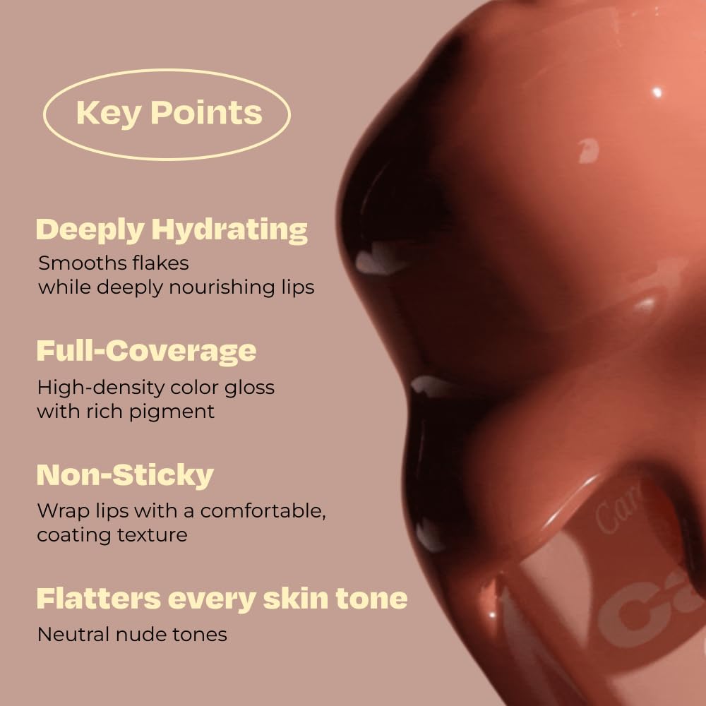 Lip Potion Caramel Glaze Tint | K-Beauty Full-Coverage High-Gloss Lip Tint | Syrupy Shine, Non-Sticky & Long-Lasting | 10 Shades (No.3 Salted Pink)