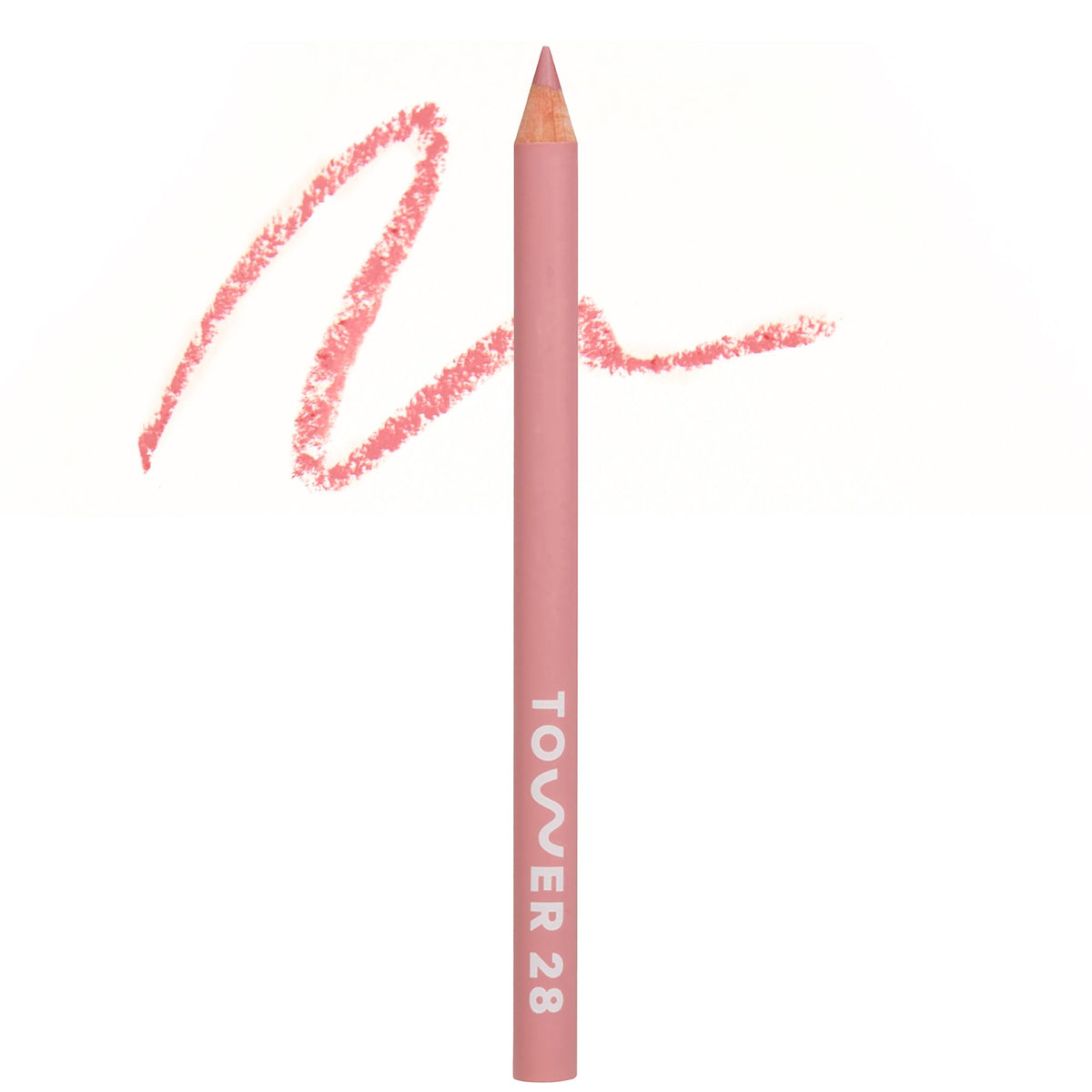 Tower 28 OneLiner - Multi-Use Creamy Lip Liner, Eyeliner & Face Makeup Pencil for Sensitive Skin - Hydrating, Vegan Formula with Shea Butter - Matte, Long-Lasting Finish - Warm Rose (1 Count)