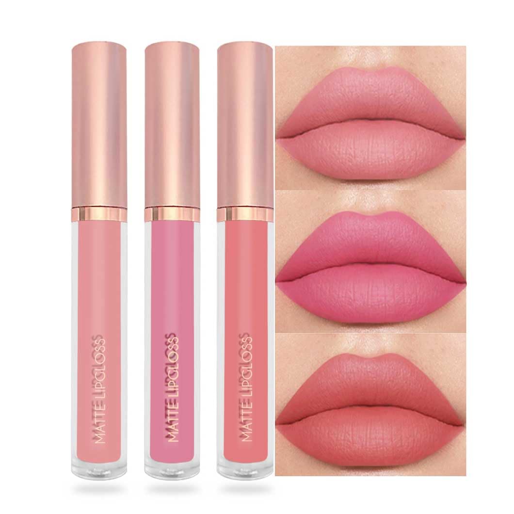 6Pcs Matte Liquid Lipstick Set, Waterproof Non Stick Cup Lip Gloss (Set A)