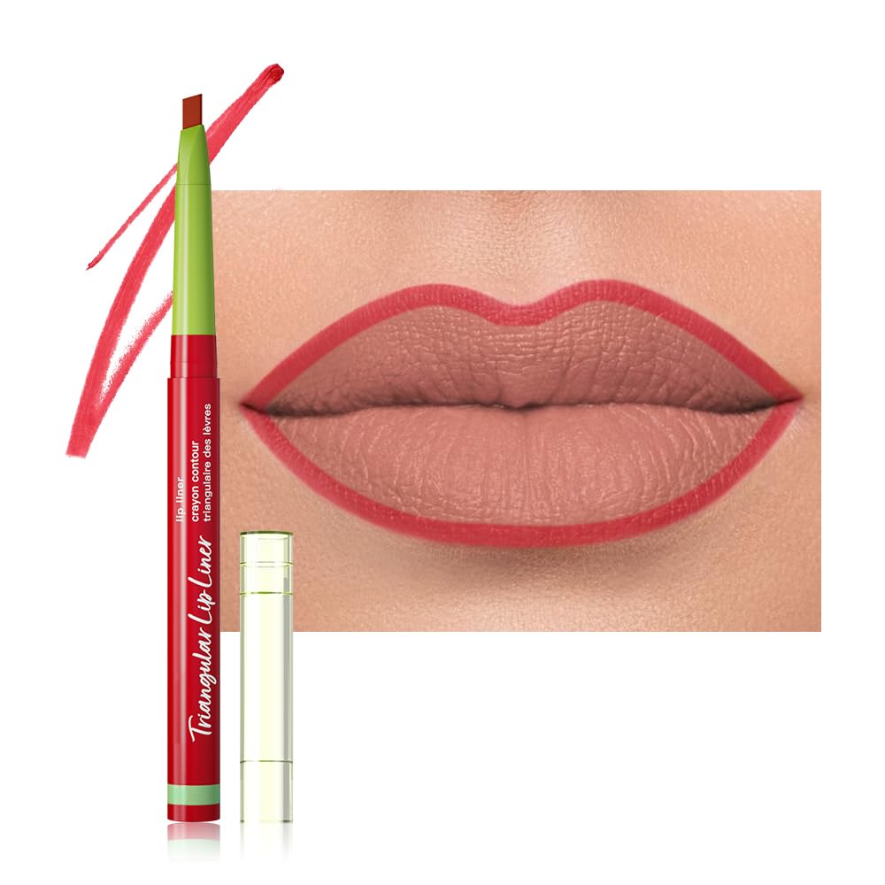 evpct 6Pcs Retractable Lip Liner Pencils Set Pack for Shaping & Sculpting Lips, Mauve Maroon Red Orange Nude Chocolate Dark Brown Plum Creamy Matte Gel Lip Liner Lipliners Pencil delineador de labios