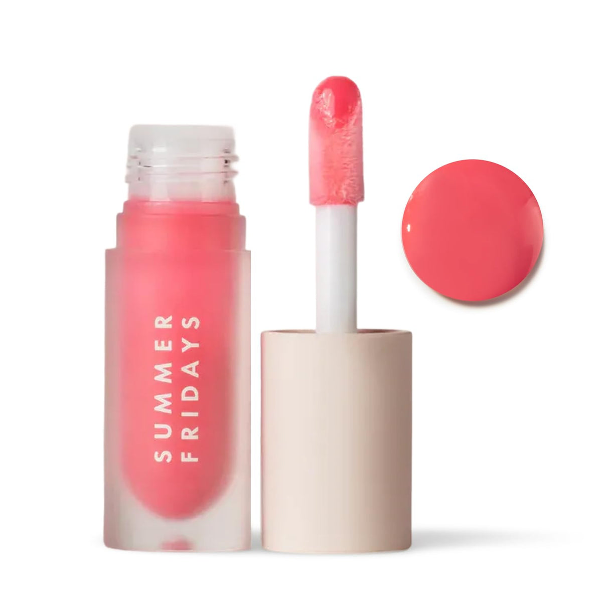 Summer Fridays Dream Lip Oil - Hydrating Tinted Lip Gloss Oil - Non-Sticky Formula with Skincare Benefits for Long-Lasting Softness + Shine - Effortless Beauty Gifts - Rose Bud (0.15 Oz)