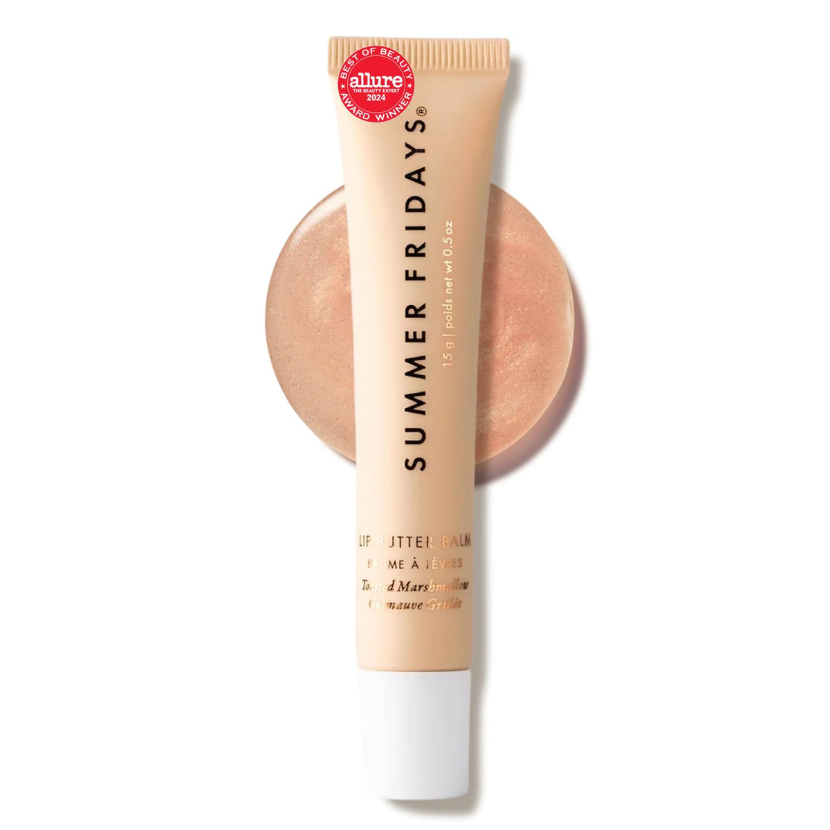 Summer Fridays Lip Butter Balm - Conditioning Lip Mask and Lip Balm for Instant Moisture, Shine and Hydration - Sheer-Tinted, Soothing Lip Care - Vanilla (.5 Oz)