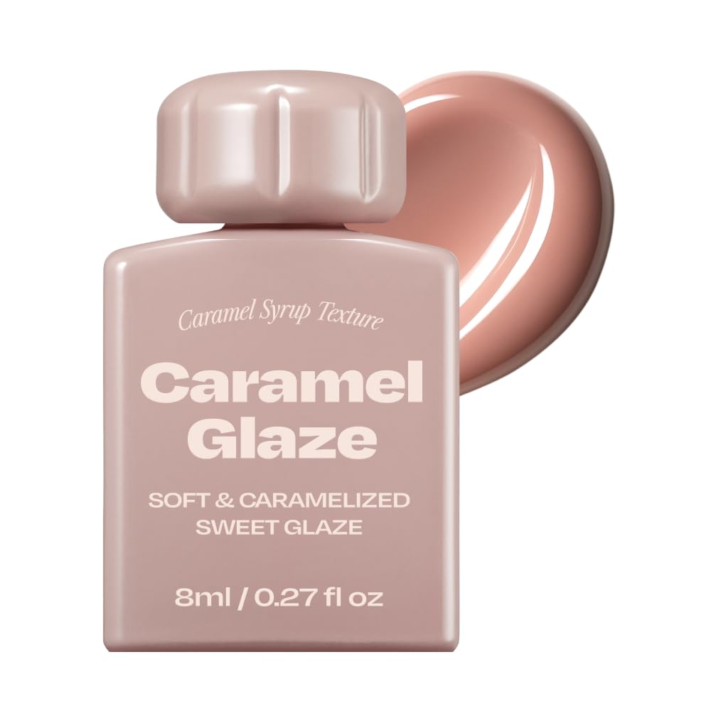 Lip Potion Caramel Glaze Tint | K-Beauty Full-Coverage High-Gloss Lip Tint | Syrupy Shine, Non-Sticky & Long-Lasting | 10 Shades (No.3 Salted Pink)
