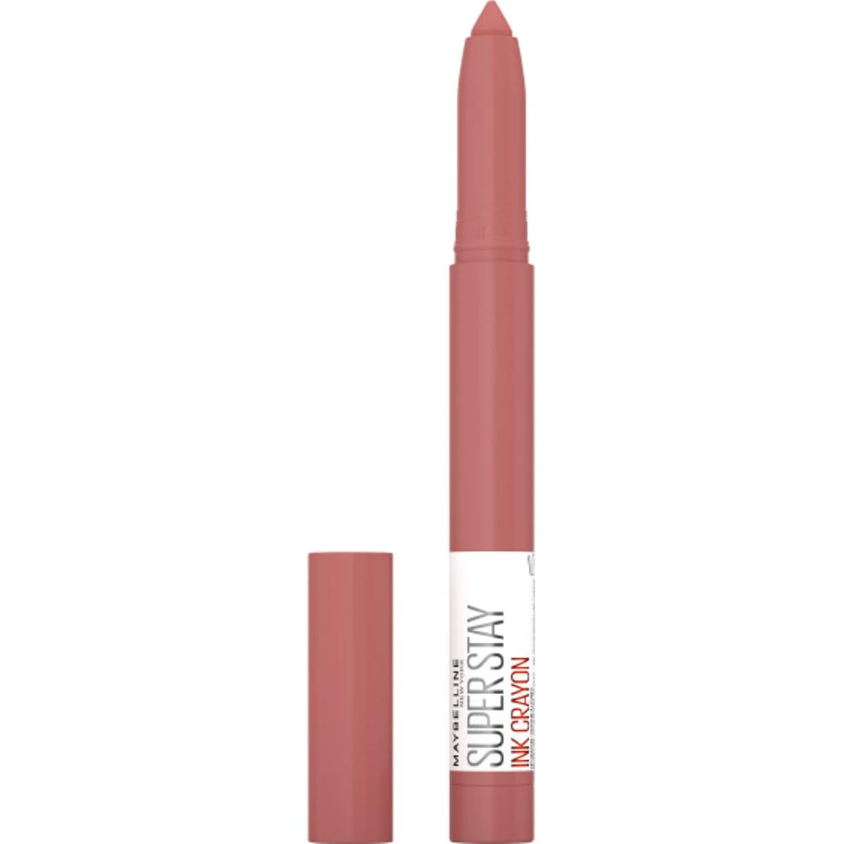 Maybelline Super Stay Ink Crayon Lipstick Makeup, Precision Tip Matte Lip Crayon with Built-in Sharpener, Longwear Up To 8Hrs, Lead The Way, Pink Beige, 1 Count