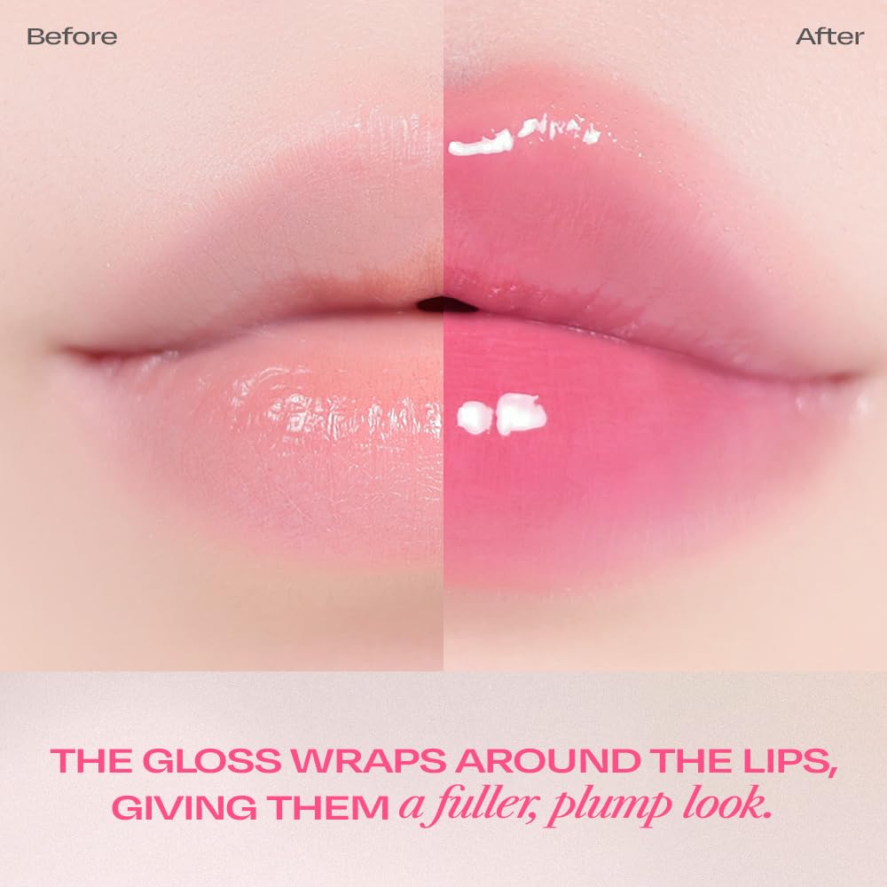 Lip Potion Sugar Glaze Tint | K-Beauty High-Shine & Long-Lasting Lip Tint | Hydrating, Non-Sticky Glossy Finish | 7 Shades | 0.3 Oz (No.2 Rose Ball)