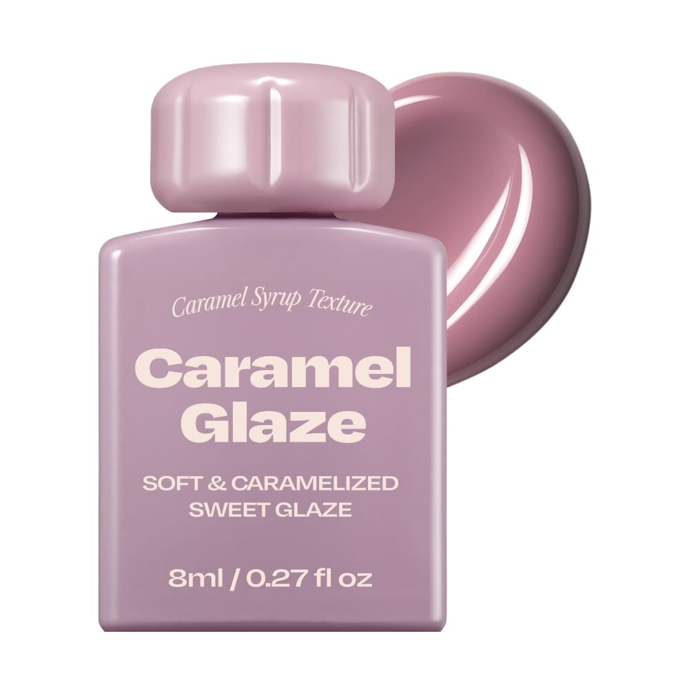 Lip Potion Caramel Glaze Tint | K-Beauty Full-Coverage High-Gloss Lip Tint | Syrupy Shine, Non-Sticky & Long-Lasting | 10 Shades (No.3 Salted Pink)