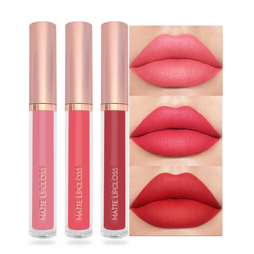 6Pcs Matte Liquid Lipstick Set, Waterproof Non Stick Cup Lip Gloss (Set A)