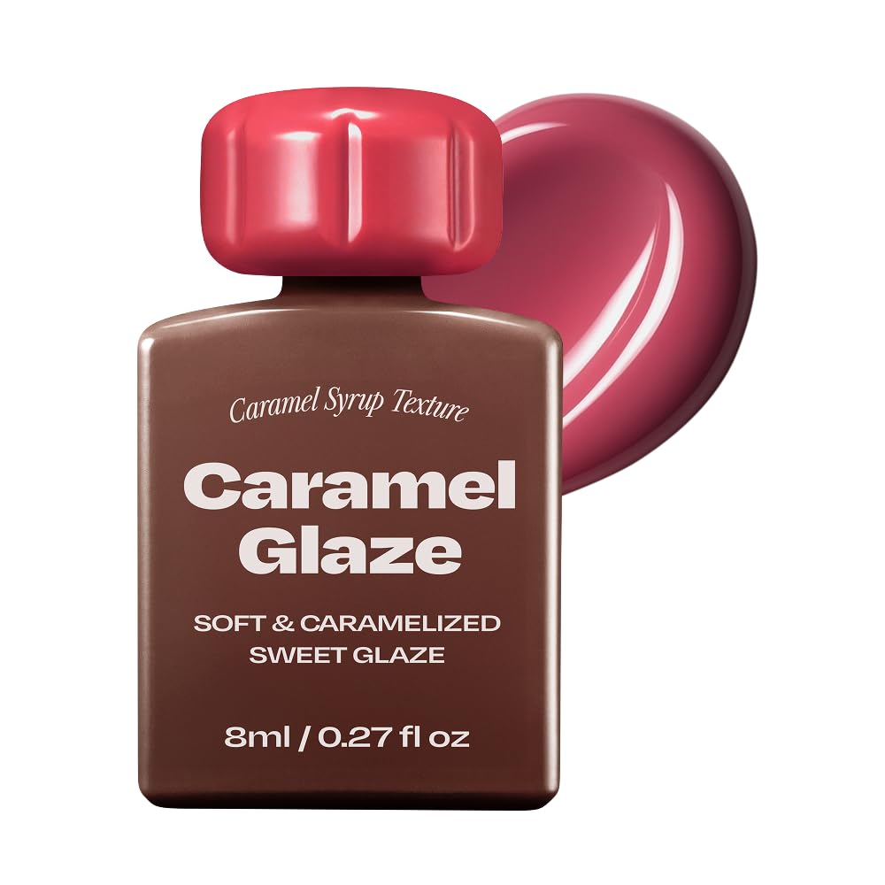 Lip Potion Caramel Glaze Tint | K-Beauty Full-Coverage High-Gloss Lip Tint | Syrupy Shine, Non-Sticky & Long-Lasting | 10 Shades (No.3 Salted Pink)