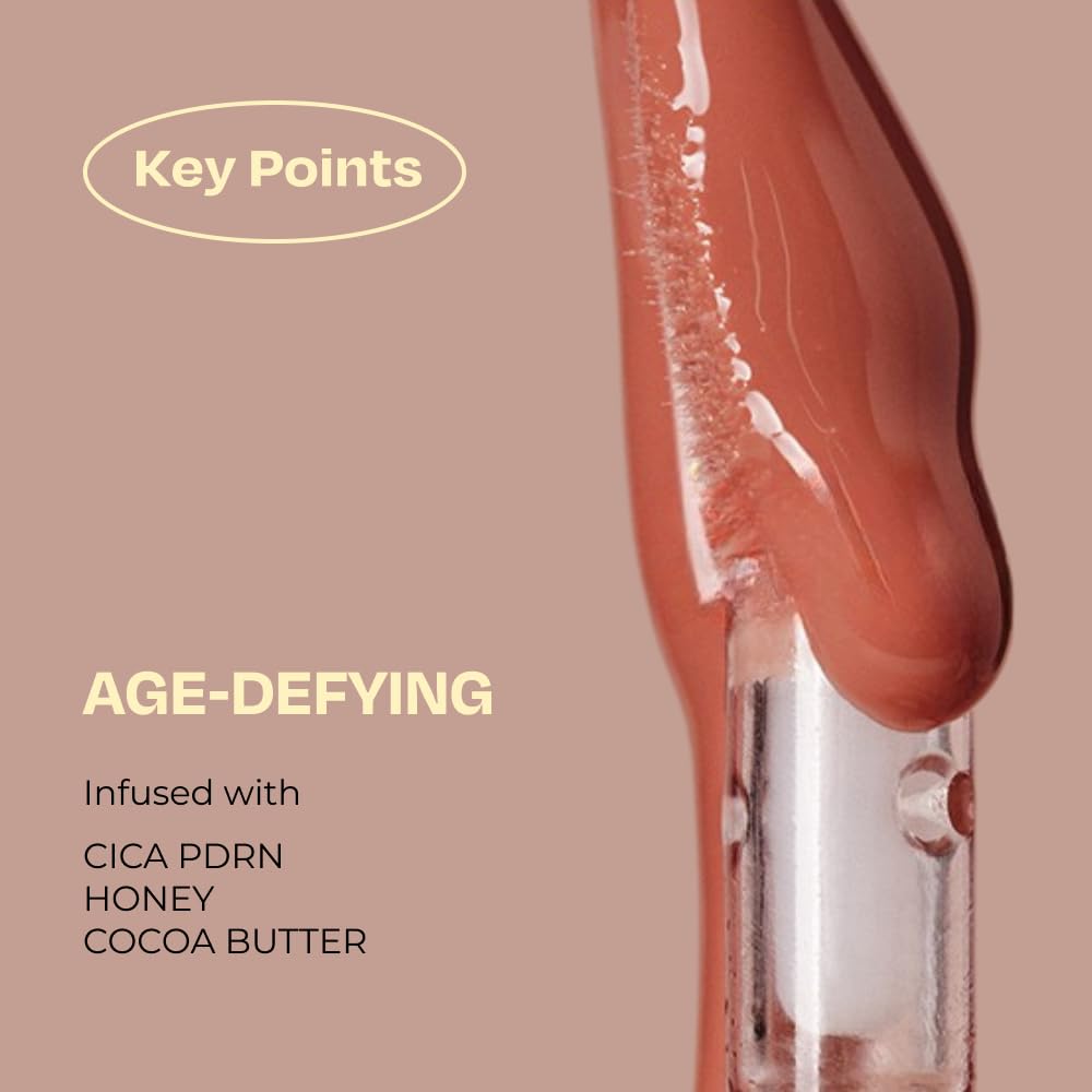 Lip Potion Caramel Glaze Tint | K-Beauty Full-Coverage High-Gloss Lip Tint | Syrupy Shine, Non-Sticky & Long-Lasting | 10 Shades (No.3 Salted Pink)