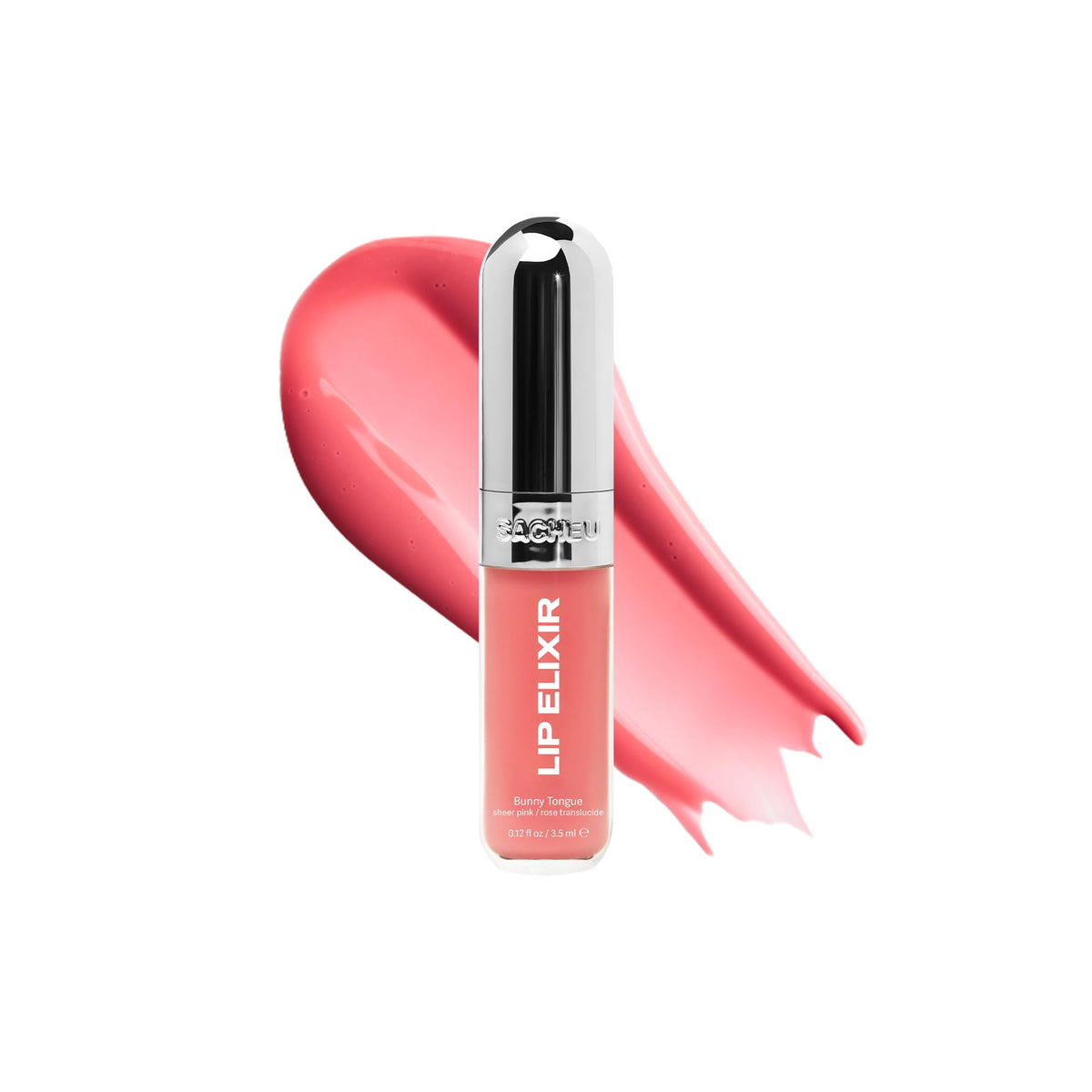 Sacheu Lip Elixir Hydrating Lip Gloss, High-Shine, Chai Macaron
