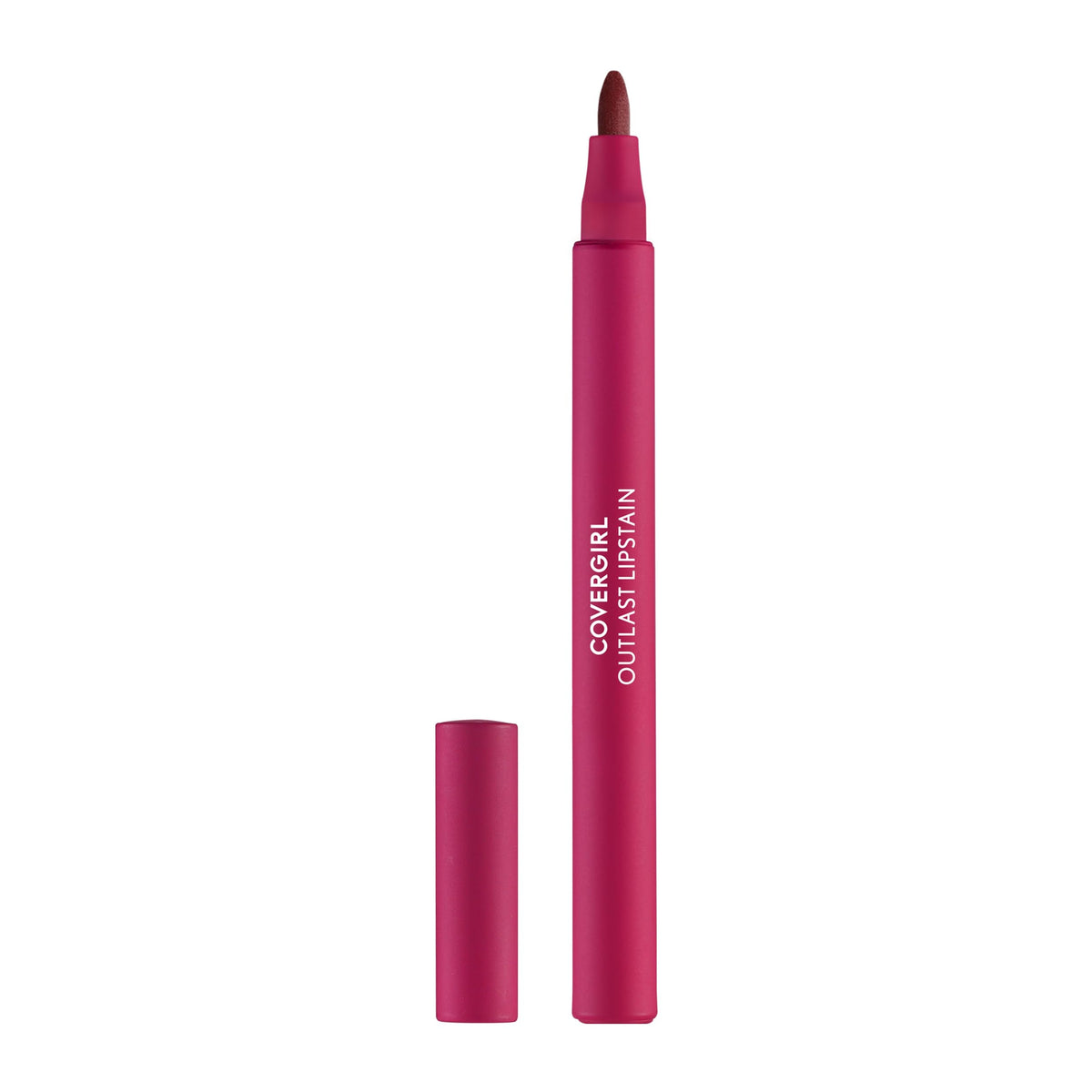 Covergirl Outlast Lipstain, 45 Brazen Raisin, Smooth Application, Precise Pen-Like Tip, Transfer-Proof, Satin Stained Finish, Vegan Formula, 0.06oz