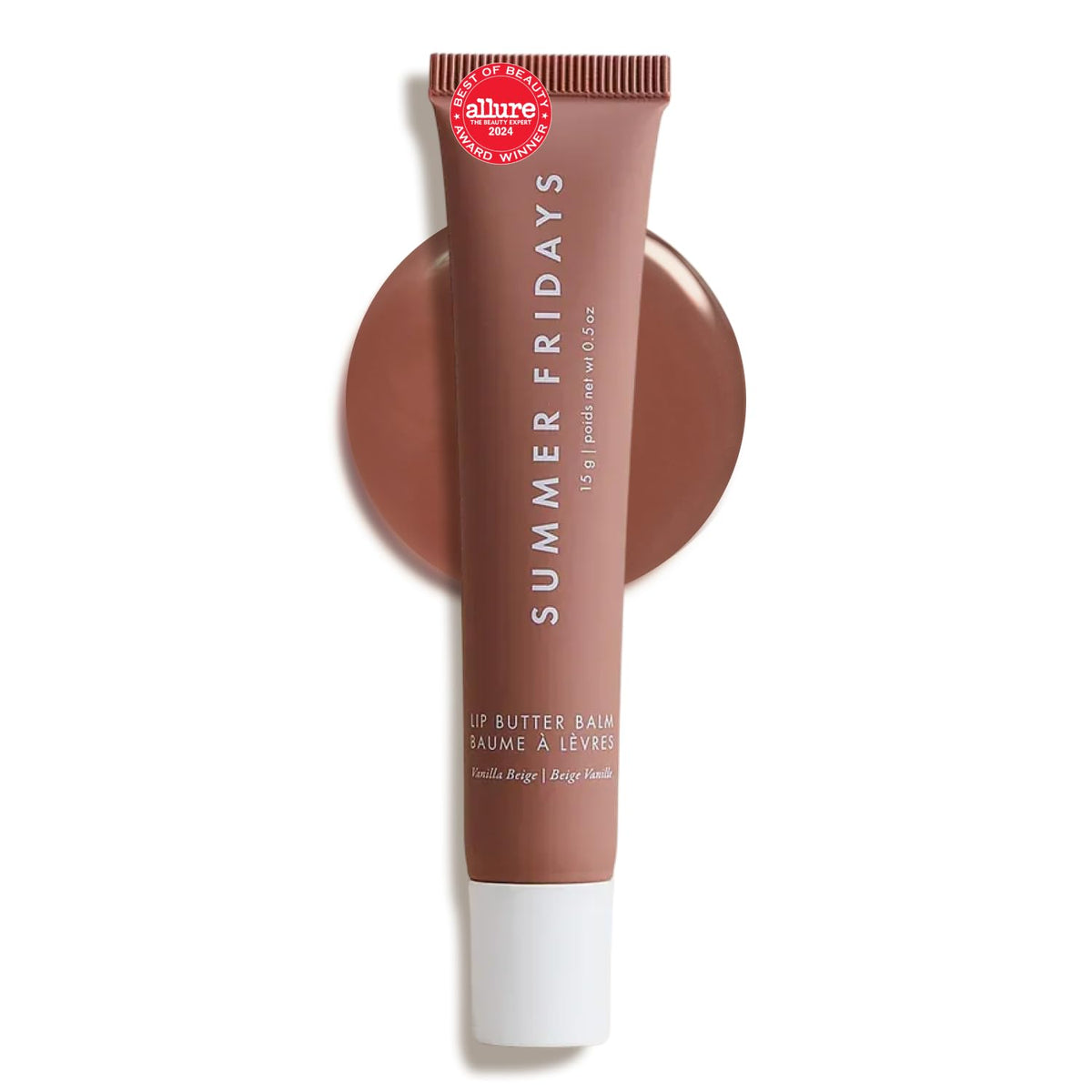 Summer Fridays Lip Butter Balm - Conditioning Lip Mask and Lip Balm for Instant Moisture, Shine and Hydration - Sheer-Tinted, Soothing Lip Care - Vanilla (.5 Oz)