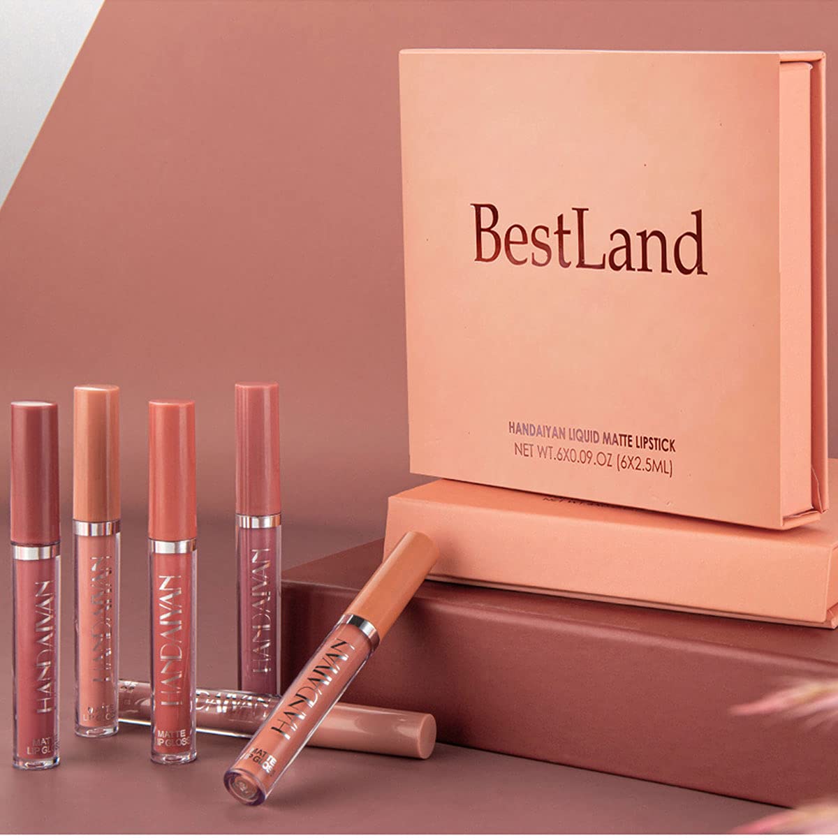 6Pcs Matte Liquid Lipstick Set, Waterproof Non Stick Cup Lip Gloss (Set A)