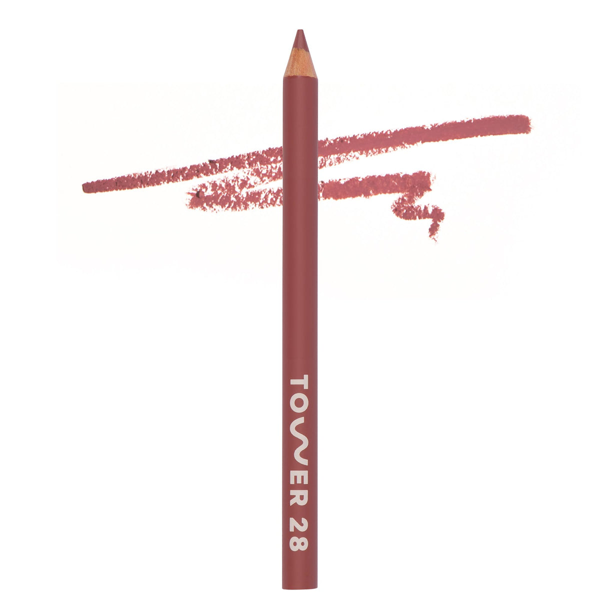Tower 28 OneLiner - Multi-Use Creamy Lip Liner, Eyeliner & Face Makeup Pencil for Sensitive Skin - Hydrating, Vegan Formula with Shea Butter - Matte, Long-Lasting Finish - Warm Rose (1 Count)