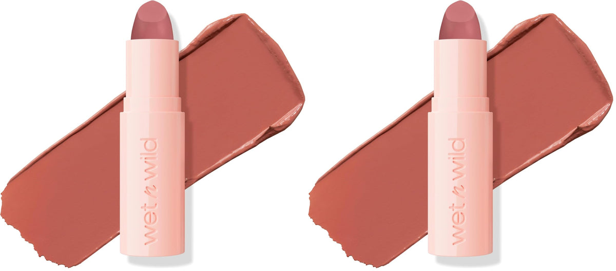 wet n wild Mega Last Rich Satin Lip Color, Rich Creamy Color with Satin Finish, Infused with Vitamin E & Moisturizing Argan Oil, Lightweight, Silky-Smooth, Vegan & Cruelty-Free - Hush Lil' Beige
