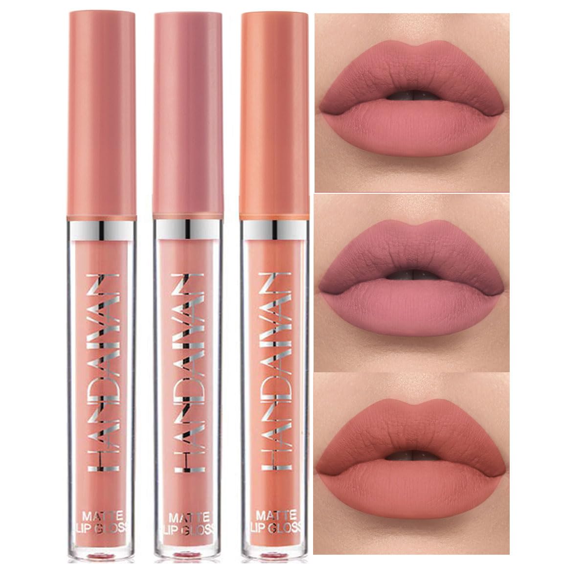 6Pcs Matte Liquid Lipstick Set, Waterproof Non Stick Cup Lip Gloss (Set A)
