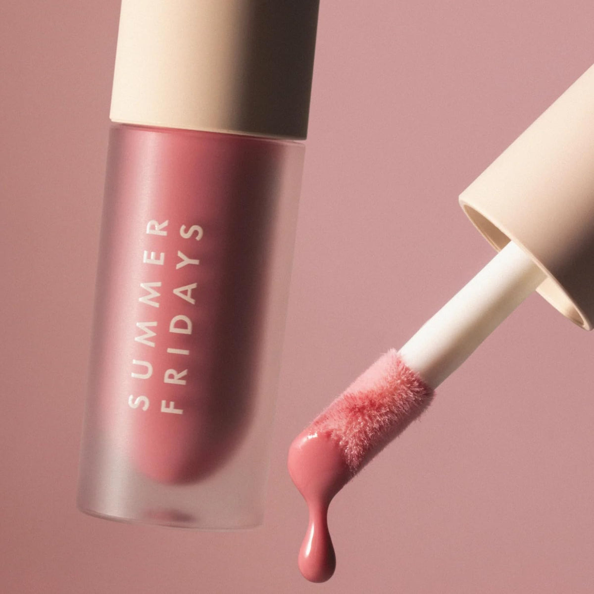 Summer Fridays Dream Lip Oil - Hydrating Tinted Lip Gloss Oil - Non-Sticky Formula with Skincare Benefits for Long-Lasting Softness + Shine - Effortless Beauty Gifts - Rose Bud (0.15 Oz)