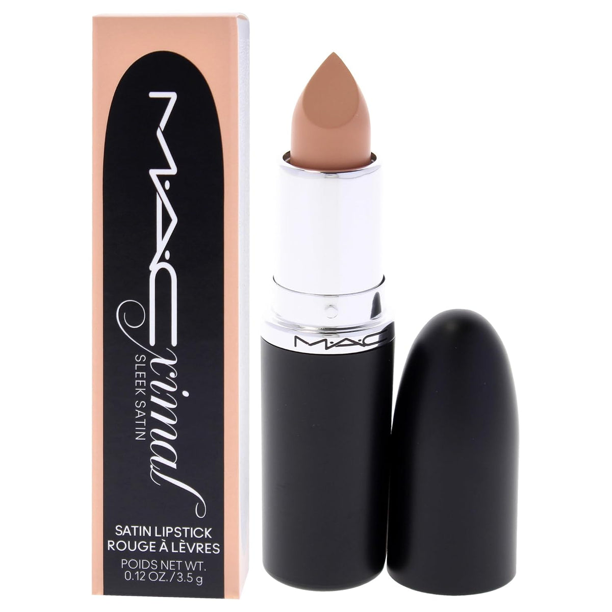 MAC Macximal Sleek Satin Lipstick - 833 Creme D Nude for Women - 0.12 oz Lipstick
