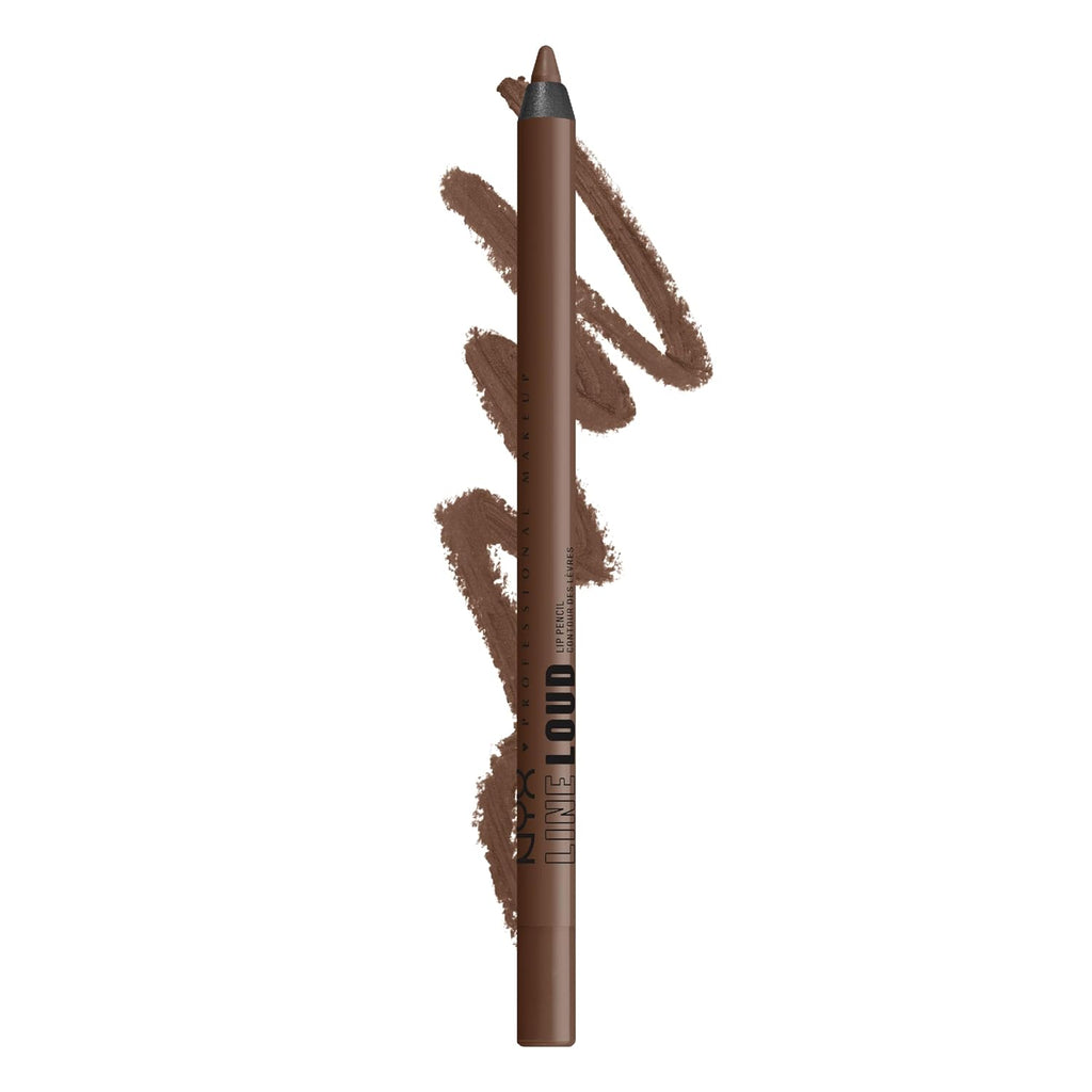 NYX PROFESSIONAL MAKEUP Line Loud Lip Liner, Longwear and Pigmented Lip Pencil with Jojoba Oil & Vitamin E - Rebel Kind (Chocolate Brown)
