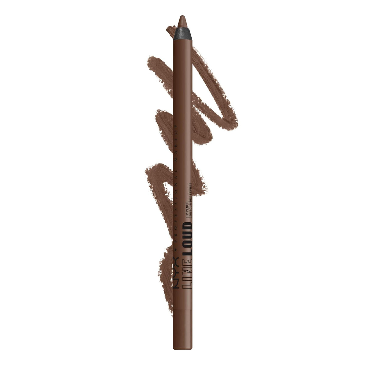 NYX PROFESSIONAL MAKEUP Line Loud Lip Liner, Longwear and Pigmented Lip Pencil with Jojoba Oil & Vitamin E - Rebel Kind (Chocolate Brown)