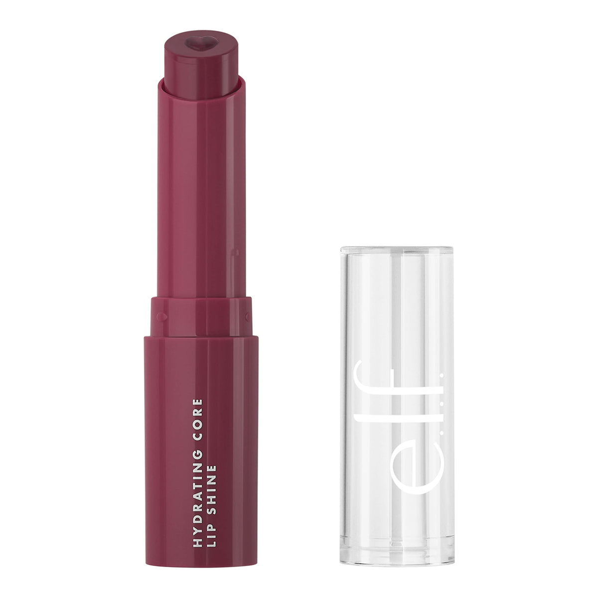 e.l.f. Hydrating Core Lip Shine with Shea Butter & Vitamin E, Tinted Lip Balm for A Smooth, Glossy Finish & Long-Lasting Moisture, Ecstatic Deep Berry
