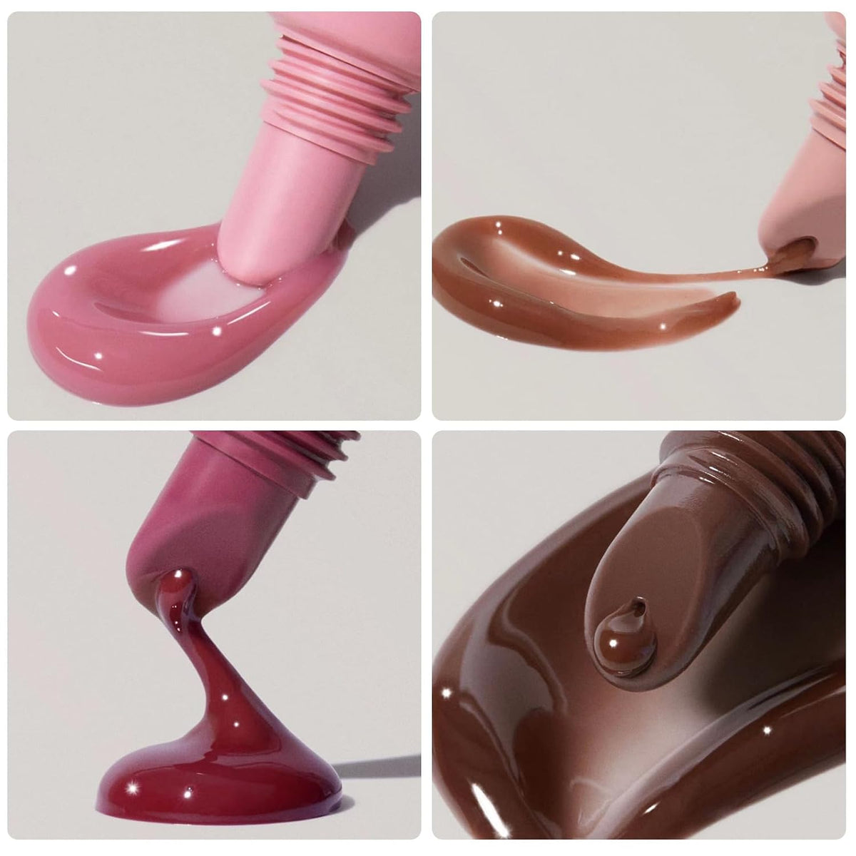 5 Colors Mirror Lip Glaze, Plumping Hydrating Gloss, Long-Lasting Moisturizing Non-Sticky Oil, Quick Full Lip Color