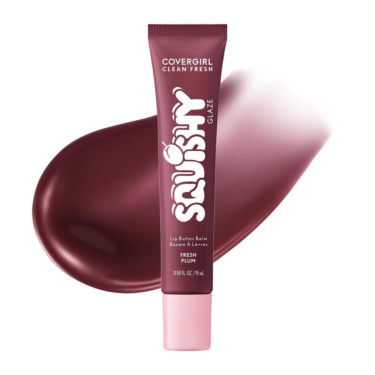 COVERGIRL Clean Fresh Squishy Glaze™ Lip Butter Balm, Flavored, Non-Sticky, with Vitamin E & Shea Butter – 140 Toasted Vanilla (Sheer Beige)
