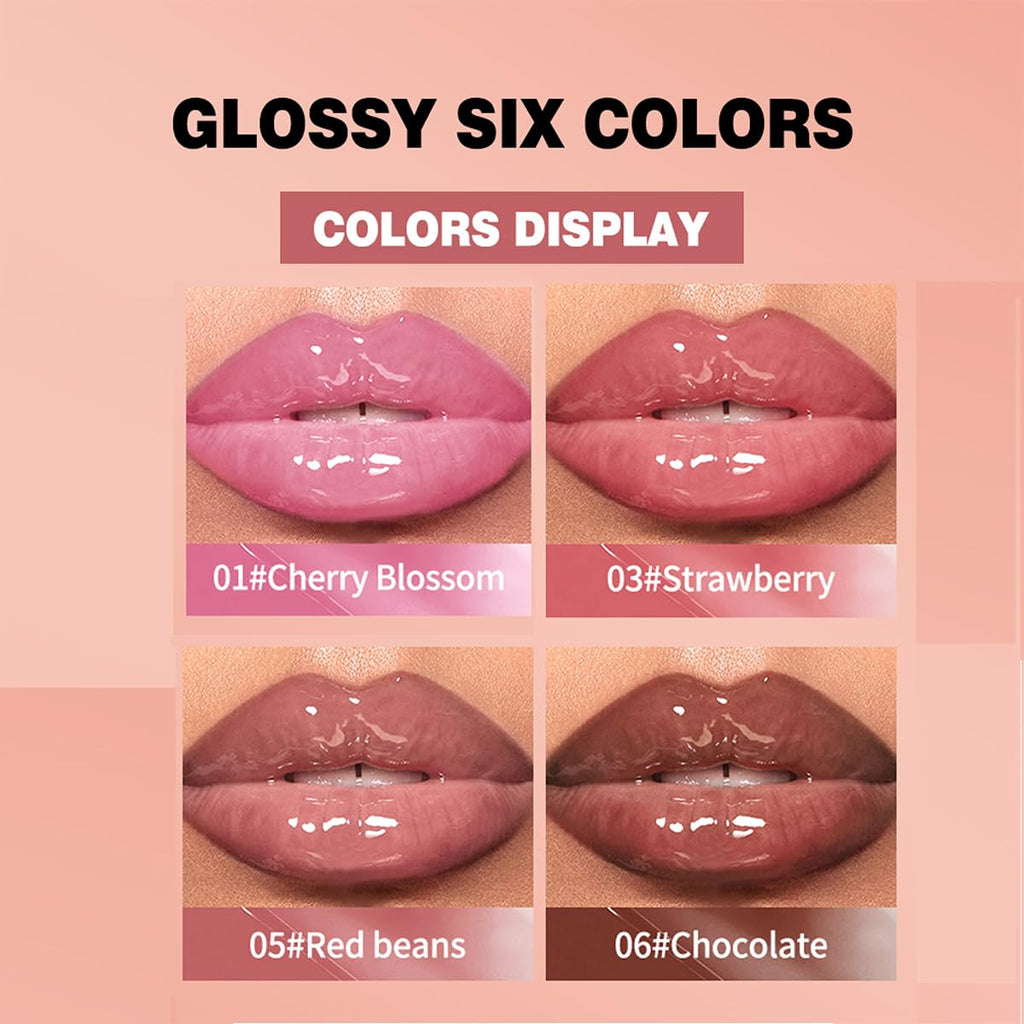 4 Colors Jelly Tinted Lip Serum Gloss Set for Women