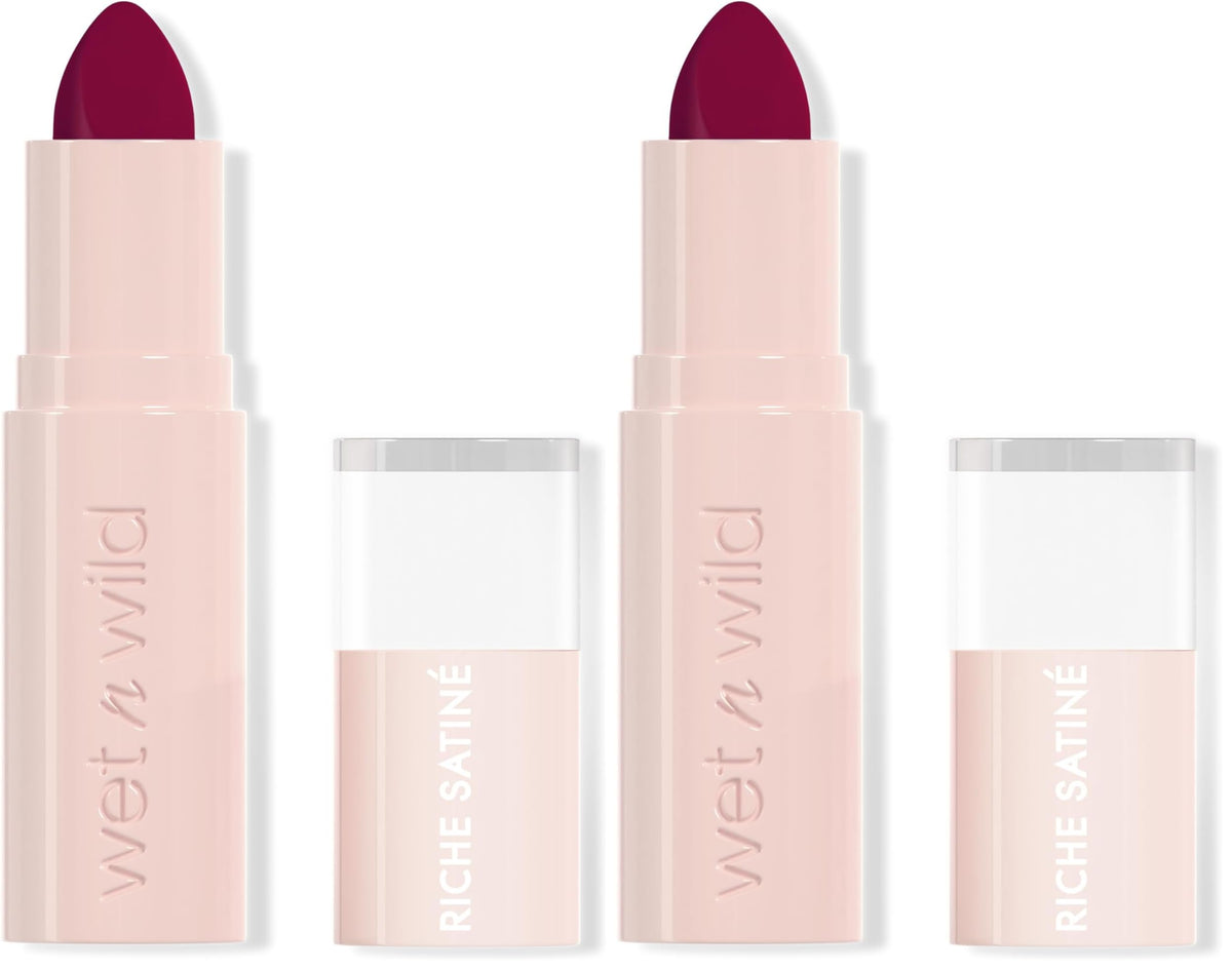 wet n wild Mega Last Rich Satin Lip Color, Rich Creamy Color with Satin Finish, Infused with Vitamin E & Moisturizing Argan Oil, Lightweight, Silky-Smooth, Vegan & Cruelty-Free - Hush Lil' Beige