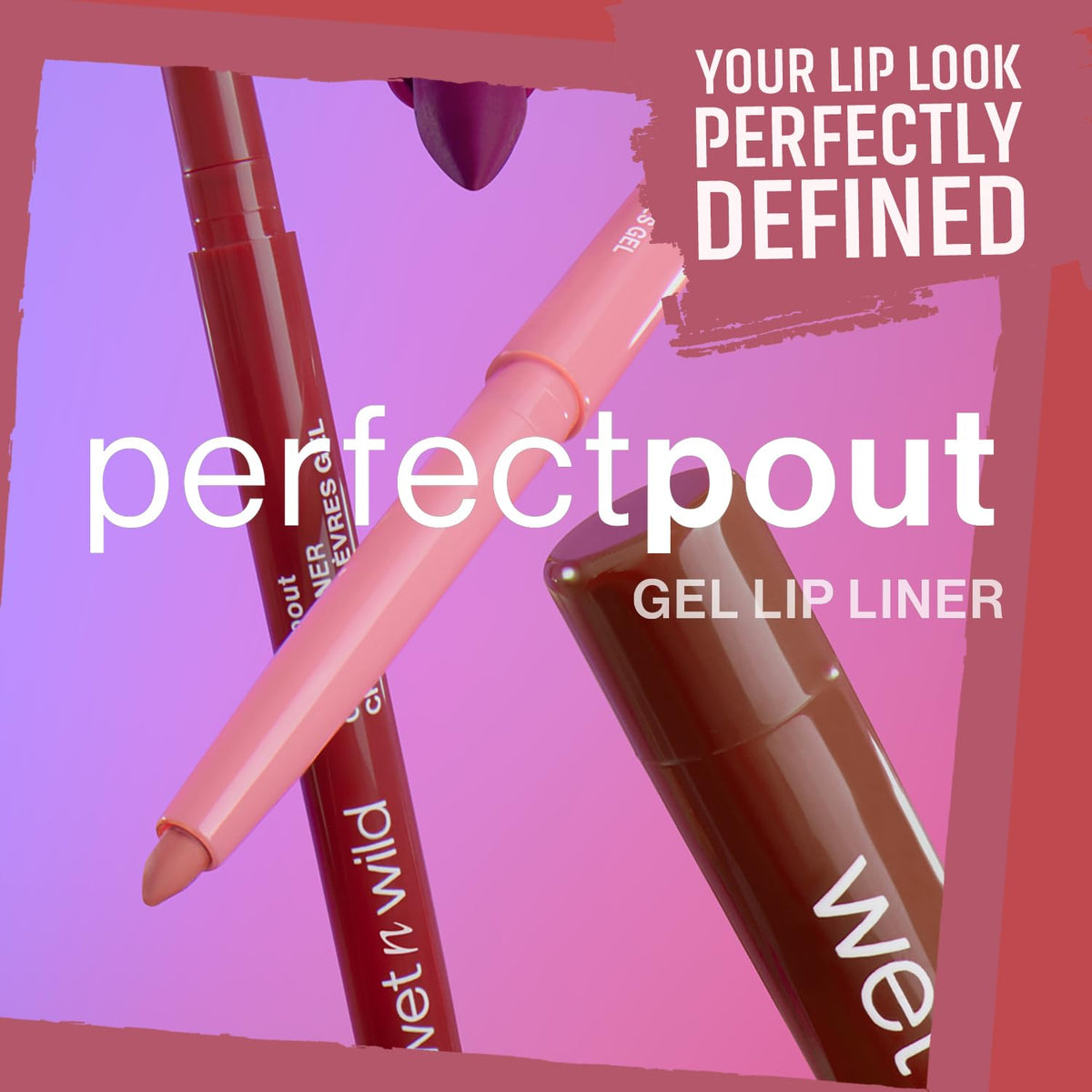 wet n wild Perfect Pout Matte Retractable Gel Lip Liner Pencil, Rich Creamy Long Lasting Color, Well-Defined and Flawless Application, Vegan & Cruelty-Free - Purple Lay Down the Mauves