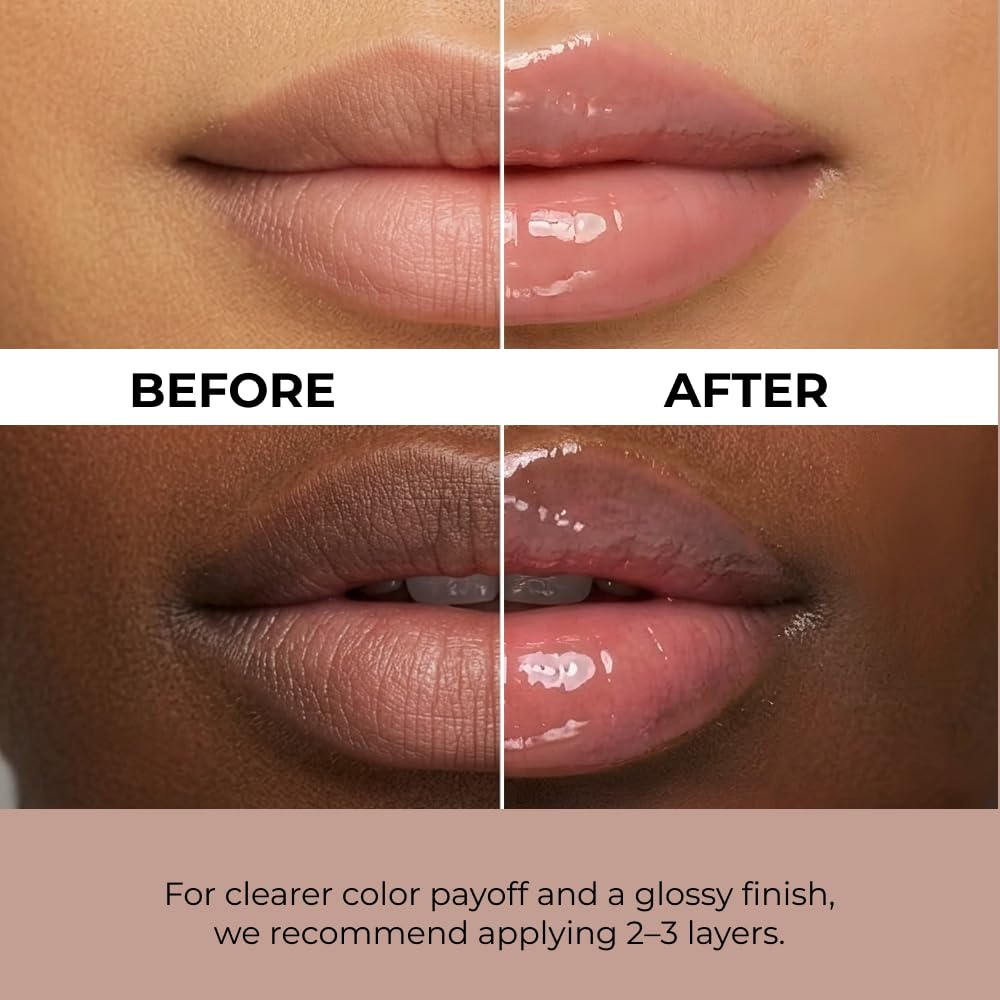 Lip Potion Caramel Glaze Tint | K-Beauty Full-Coverage High-Gloss Lip Tint | Syrupy Shine, Non-Sticky & Long-Lasting | 10 Shades (No.3 Salted Pink)