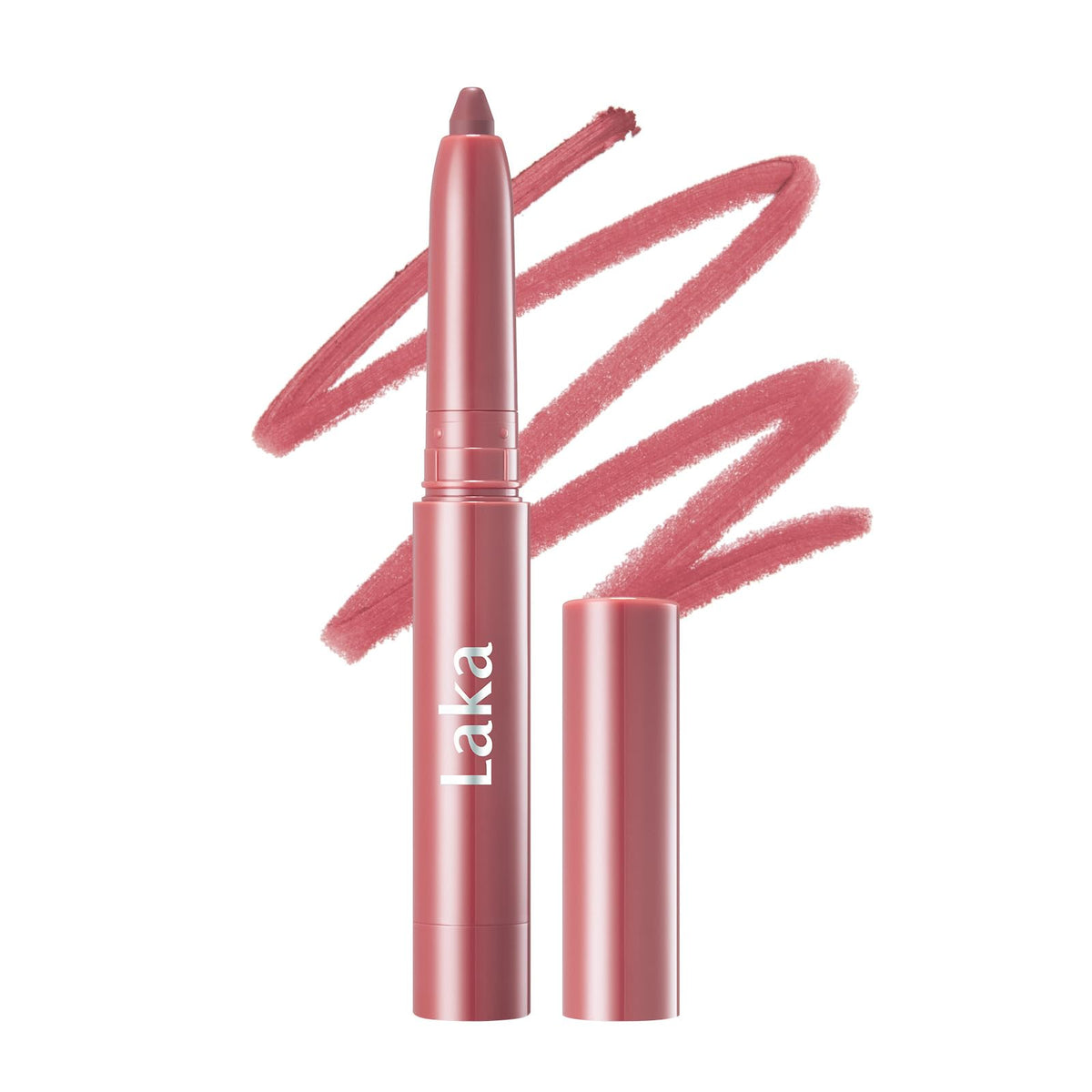 Laka Lip Liner - Smooth & Blendable Soft Matte Lip Contour Pencil for Shaping & Overlining Lips | Waterproof Formula, Oil-Cleanse Off, Long-Lasting Wear | #02 Suede Pink (Cool Nude Pink)