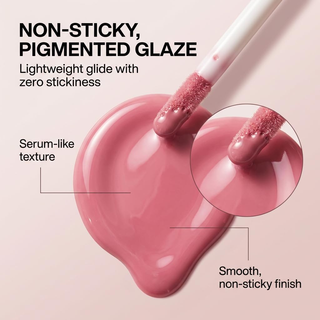 #OOTD FLRT Peptide Glaze Xoxo Lip Tint-01(Barely Blushin) | K-Beauty Makeup