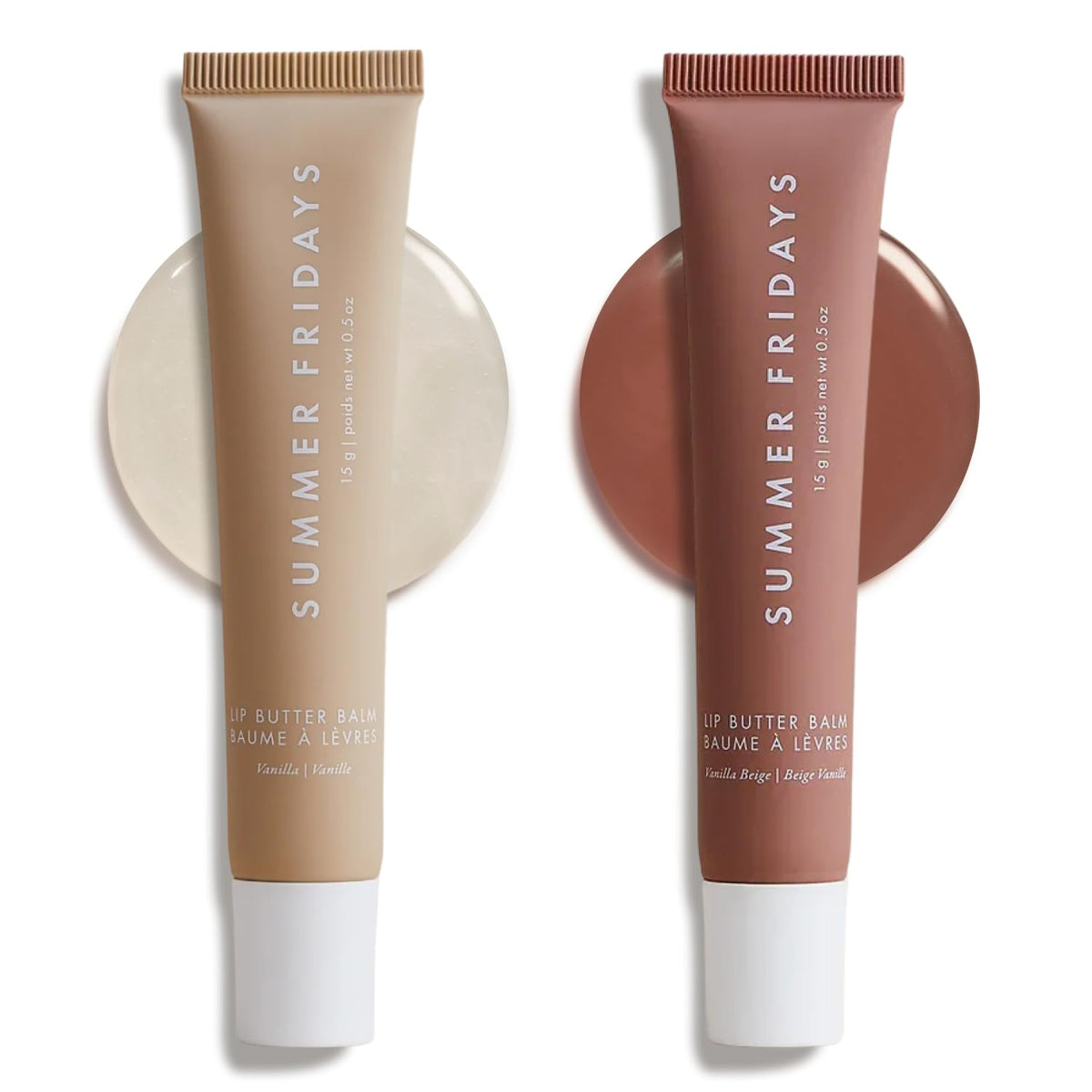Summer Fridays Lip Butter Balm - Conditioning Lip Mask and Lip Balm for Instant Moisture, Shine and Hydration - Sheer-Tinted, Soothing Lip Care - Vanilla (.5 Oz)